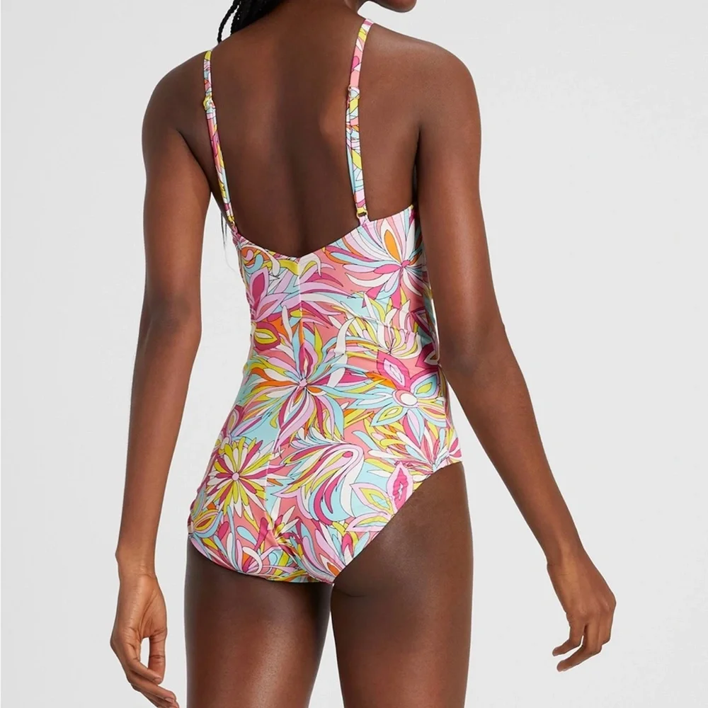 Kate Spade High Neck One Piece Swimsuit Anemone Floral NWT - Picture 3 of 5